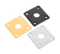 Beaupretty 3pcs Square Plastic Guitar Plate Curved Base Jack Mounting for Electric Guitars White Black Yellow Compatibility Protection Quick Setup