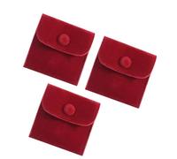 Beaupretty 3pcs Storage Pouch Necklace Bag Red Cloth with Buckle Easy Open and Close Keeps Things Safety Chic Stylish Design for Women Daily Use Birthday Party