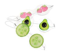 Beaupretty 3pcs Summer Cooling Eye Mask Cute Reusable Gel Eye Masks for for Boys and Cucumber Fruit Design for Relaxation and Refreshing Sleep