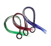 Beaupretty 3pcs Synthetic Braided Ponytail Extensions Hair Ties Ombre Gradient Colors Blue Red Green Elastic Hair Pieces for Women Girls Fashion Accessories