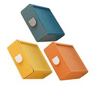 Beaupretty 3pcs Type Desktop Storage Boxes for Cosmetics and Jewelry Compact Sundries Organizer with Easy Open Design Durable Stationery Box Twilight Orange Tranquil Blue for