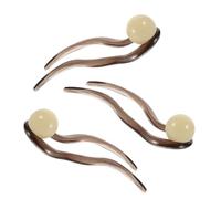 Beaupretty 3pcs U Shaped Hairpins with Pearl Design for Chignons and Thick Buns Durable Vintage Hair Forks for Women Elegant Styling Accessories for Long Thick Hair