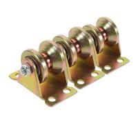 Beaupretty 3pcs V-shaped Steel Wire Rope Pulley Block Set 30mm Diameter Heavy Duty Bearing Pulley Wheels with 32mm Angle Iron Track for Industrial Material Handling and Ceiling Mount Use