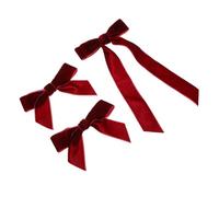 Beaupretty 3pcs Velvet Bow Hair Clips Soft and Gentle Hair Accessories for Girls Design for Parties School and Everyday Wear Wine