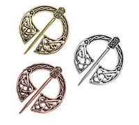 Beaupretty 3Pcs Vintage Alloy Brooch Retro Clothes Decoration Unique Breast Pins for Women Elegant and Durable Accessories Antique Silver Bronze and Copper Finish