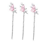 Beaupretty 3pcs Vintage Pearl Flower Hair Sticks Lightweight Durable Hairpins for Bridal Hairstyles Elegant Bun Ponytail Accessories for Women