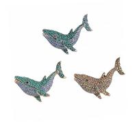 Beaupretty 3Pcs Whale Shape Brooch Pin Alloy Rhinestone Collar Pins Adorable Clothes Decoration for Women Gifts