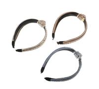 Beaupretty 3Pcs Wide Knot Sequin Headbands for Women Elastic Bejeweled Hair Bands with Pearl and Sparkly Design Comfortable Non Slip Hair Accessories for Daily Wear and Party