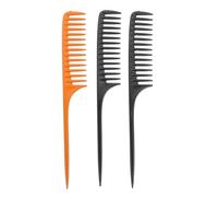 Beaupretty 3pcs Wide Tooth Hair Styling Combs with Thickened Pintail Tail, Plastic Barber Hairdressing Combs for Salon Use and Haircut, Black (2pcs) and Brown (1pcs) Set