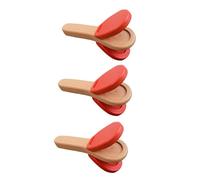Beaupretty 3pcs Wooden Castanet Educational Lightweight Portable Percussion Instruments with Bright Colors for Early Learning and Intellectual Development Random Color