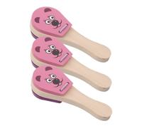 Beaupretty 3pcs Wooden Castanets Musical Instruments for Lightweight Early Education with Mouse Pattern Enhances Motor Skills and Parent Interaction