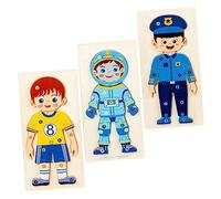 Beaupretty 3pcs Wooden Cognitive Puzzles for Early Educational for Occupation Recognition Safe Smooth Edges for Parent Interaction for Birthdays Christmas