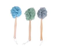 Beaupretty 3pcs Wooden Long Handle Bath Balls Shower Cleaning Brush Bath Massage Back Scrubber for Families