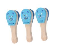 Beaupretty 3pcs Wooden Mouse Music Clapper for Ergonomic Handheld Castanet Noise Maker for Early Education Auditory Development and Interactive Musical Play