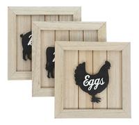 Beaupretty 3pcs Wooden Wall Pendant Wall Decoration Sign Assorted Color Unique Charming Style Long Time Use for Dining Room and Offices