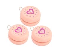 Beaupretty 3pcs Wooden Yoyo Ball for Creative Educational Playthings Pink Heart Pattern Safe Material Color Recognition Wrist Exercise