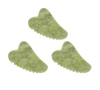 Beaupretty 3pcs Xiuyan Jade Gua Sha Board Face Stone Gua Sha Green Horn Scraping Tool Massage for Skin Care Beauty Spa Facial Massage Scraping Board for Face Travel Friendly