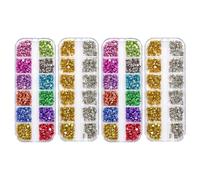 Beaupretty 4 Boxes Metal Nail Rivet Studs for Punk Nail Art with 12-grid Box, Versatile Application and Lasting Durability, for Special Occasions and Party Decoration