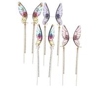 Beaupretty 4 Pairs Creative Butterfly Dangle Drop Earrings Long Tassel Chain Jewelry for Women Elegant Fairy Wing Design Pink Blue Silver