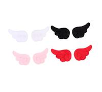 Beaupretty 4 Pairs Plush Angel Wings Hair Clips for Cute Headdress Accessories for Daily Wear and Parties Multi Color White Pink Black Red Easy to Use No Hair Damage