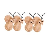 Beaupretty 4 Pairs Wooden Finger Castanets Musical Percussion Instruments for Adults and Teens Natural Wood Material with Crisp Sound Rhythm Development Tool Suitable for Beginners and