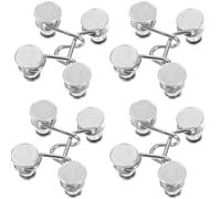 Beaupretty 4 Pcs Adjustable Waist Extender Buttons for Jeans 27mm Alloy Detachable Waistband Tighteners No Sew Waist Adjusting Clips for Slimming