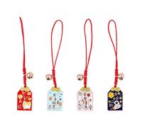 Beaupretty 4 Pcs Auspicious Fortune Phone Hanging Pendants Set with Blessing Symbols Multi-color Mobile Phone Charms for Bag Keychain and Decoration
