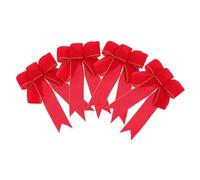 Beaupretty 4 Pcs Elegant Red Christmas Tree Bows with Gold Edges with Twist Tie for Easy Hanging Multipurpose Xmas Ornament for Tree Gift Wrapping Home and Party Decorations