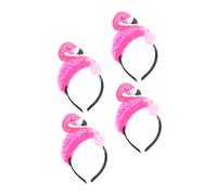 Beaupretty 4 pcs Flamingo Headband for Women Cute Tropical Hair Accessories for Hawaiian Parties Comfortable Animal Headbands for Lightweight and Decorations