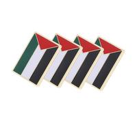 Beaupretty 4 Pcs Palestine Flag Metal Lapel Pins Square Brooch Patriotic Badge for Suit Backpack Clothes Unique National Flag Design Gift for Collectors and Celebrations