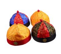 Beaupretty 4 Pcs Qing Dynasty Creative Performance Hats Braids, Funny Cos-play Props for Adults, Traditional Chinese Historical Drama Accessories, Size No.9 for Large Head Circumference