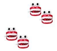 Beaupretty 4 Pcs Wind Up Chattering Teeth with Eyes for Early Education Lightweight Plastic Walking for Grip and Coordination Skill Development Gifts