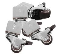 Beaupretty 4 Pieces 1 Inch Universal Swivel Caster Wheels Set with U-type 16mm Brackets, Silent Small Furniture Replacement Rollers for Drawers, Cabinets, and Storage Racks, Heavy Duty