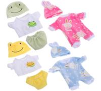 Beaupretty 4 Sets Doll Clothes Outfits for Reborn Dolls Soft Plush Bunny and Frog Rompers Realistic Pajamas Easy Dress Up