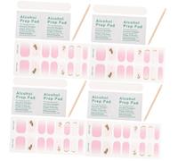 Beaupretty 4 Sets Gel Sticker Nails Semi Cured Gel Strips Manicure Nail Stickers Home Use
