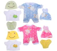 Beaupretty 4 Sets Realistic Doll Romper for American Dolls Soft Plush Bunny Frog Animal Pajamas High Realism Design Versatile Fit Wardrobe