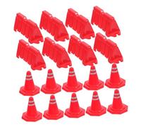 Beaupretty 40pcs Miniature Traffic Cones and Road Signs for Plastic Construction Playset for Sand Table Micro Landscape and Educational Role Play to Teach Road Safety and Spatial Awareness