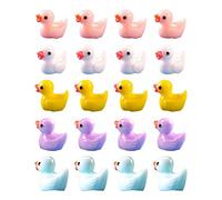 Beaupretty 40Pcs Resin Ducks Miniature Garden Ornaments Cute Micro Landscape Props for Bonsai Decoration Colors for DIY Projects Dollhouses and Aquariums