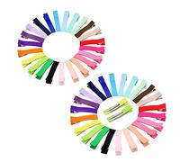 Beaupretty 40pcs Ribbon Lined Hair Clips Metal Barrettes for Boutique No Slip Hair Accessories for Boy Girl