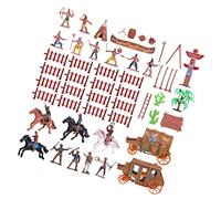 Beaupretty 43pcs Western Cowboy Simulation Figurines Plastic Miniature Scale Models for Educational Role Playing and Decoration Realistic Character Figures for Collection and Teaching