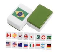 Beaupretty 48PCS National Flag Mahjong Game Set with Colored Tiles for Easy Recognition Versatile Family Party Blocks Including Two Player Elimination Mode Unique Design for Vacation and