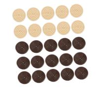 Beaupretty 48pcs Wooden Chess Pieces for Checkers Round Game Accessories Light and Dark Brown for Beginners Portable and Practical Replacement Game Pieces