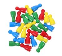 Beaupretty 48pcs Wooden Educational Chess Pieces Human Shape for Flight Chess Board Game Polished Texture Smooth Surface Logical Planning for Adults at Home School Travel