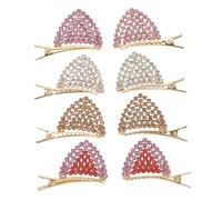 Beaupretty 4pairs Cat Ear Hairpin Rhinestone Hair Clips for Girls Boys and Girls Animal Ear Hair Barrette Sparkly for Cat Cosplay Cute Design