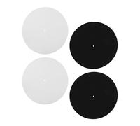 Beaupretty 4Pcs 12-Inch Turntable Platter Slipmat Set - Black and White Anti-Static Felt Pads for Vinyl Record Players, Non-Slip Record Player Slipmats Suitable for Djs and Home Audio