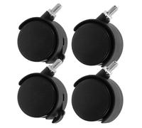 Beaupretty 4pcs 2-inch Dual Wheel Swivel Castor Set with 2 Locking and 2 Non-locking M8×13mm Stem, Heavy Duty Chair Casters Replacement for Office Desk, Bookshelf, Cabinet Furniture with Even