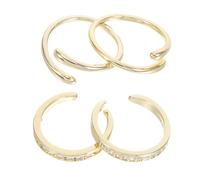 Beaupretty 4pcs Adjustable Boho Toe Rings for Women Open Band Rhinestone Foot Jewelry Set Lightweight Summer Beach Accessories