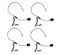 Beaupretty 4pcs Adjustable Headset Microphone Wired Condenser Mic with Omnidirectional Sound Pickup Effect, Black Plastic Earhook Microphone Pack for Voice Amplifier Use