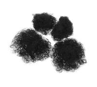 Beaupretty 4pcs Afro Curly Wigs for Invisible Hair Clips Synthetic Soft Black Puff Buns Easy Styling Hairpieces for Black Culture-themed Parties and Role Play