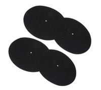 Beaupretty 4pcs Anti-static Felt Turntable Mat for Vinyl Records Slipmat with Anti-vibration and Non-slip Features Compatible with Phonograph Platters Black Protective Pads for Djs and Music
